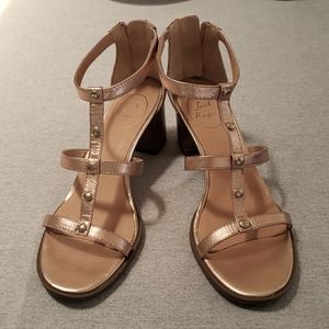 Rose gold leather Jack Rogers sandals Sz 7.5